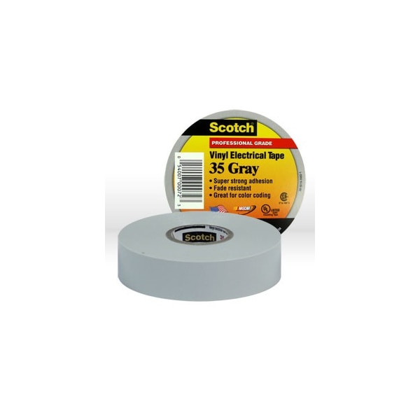 3M Electrical Tape, Scotch Vinyl Electrical Color Coding Tape 35, Gray 54007-00072 - main